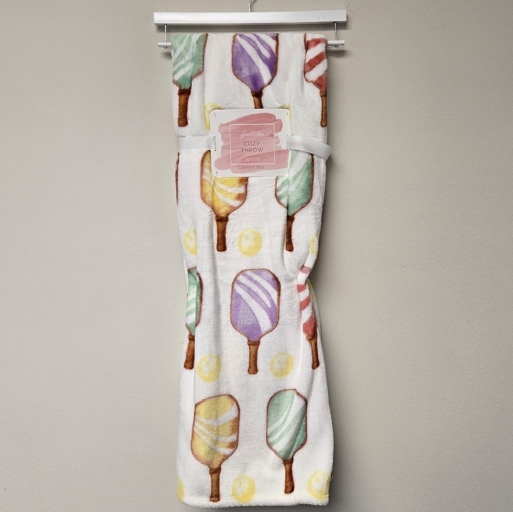 Good Vibes Pickle Ball Oversized Cozy Throw Blanket